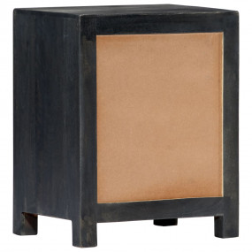 Bedside Cabinet Grey and natural Solid mango wood, MDF