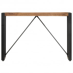 Console Table Brown and Black Solid Sheesham Wood, Stee...