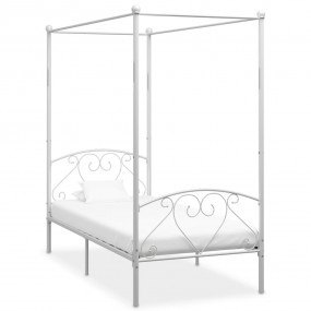 Bed Frame White Metal Twin Durable Bed Frame Rectangula...