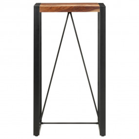 Bar Table Brown and Black Solid Sheesham wood, steel