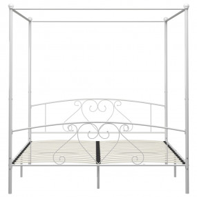 Bed Frame White Metal Super King Decorative Inlays Bed ...
