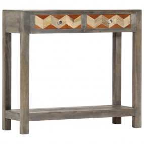 Console Table Grey Solid mango wood 33.9 x 11.8 x 29.9 ...
