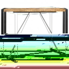 Bar Table Mango Wood Solid Mango Wood, Steel Large Indu...
