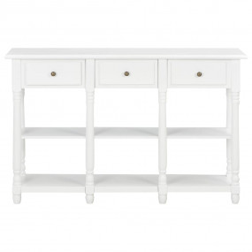 Console Table White MDF 47.2 in Console Table Rectangul...