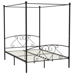 Bed Frame Black Metal 55 x 79 in Bed Frame Rectangular