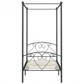 Bed Frame Grey Metal Twin Durable Bed Frame Rectangular