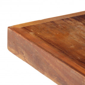 Dining Table Varied wood colors and black legs Reclaime...