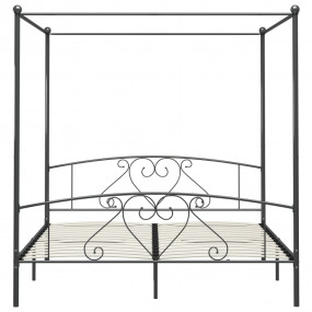 Bed Frame Gray Metal 79in x 79in Classic/Traditional