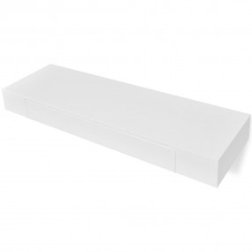 Wall Mounted Shelf Set of 2 White MDF 31.5 in
