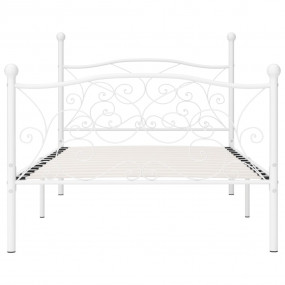 Bed Frame White Metal, Plywood Single Durable Bed Frame