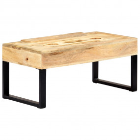 Coffee Table Brown Solid mango wood, steel 39.4 in Coff...