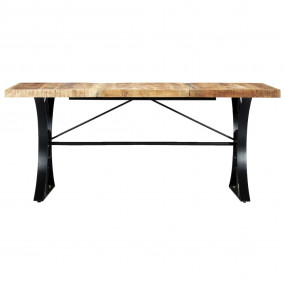 Dining Table Brown, Black Solid Mango Wood, Steel 70.9 ...