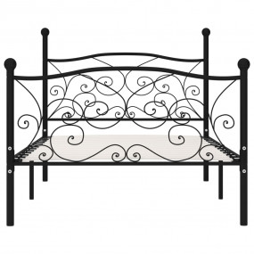 Bed Frame Black Metal, plywood 35.4x78.7 in Sturdy Bed ...