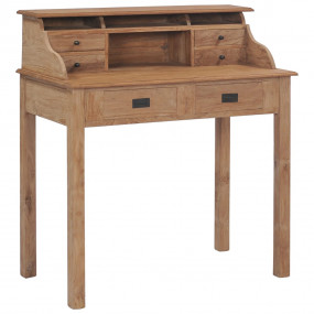 Desk Teak Solid teak wood 35.4 in Desk Rectangular Rust...