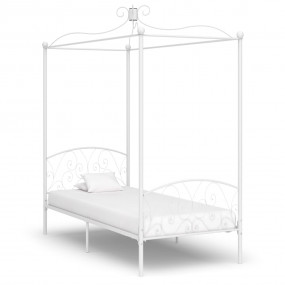 Bed Frame White Metal Single Tough Bed Frame Rectangula...