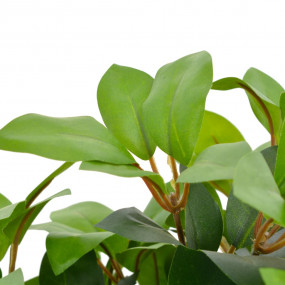Fake Plant Green and brown Polyester and wood 15.7 in