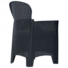 Bistro Set Set of 2 Anthracite Plastic with rattan look...