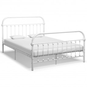 Bed Frame White Metal Double Heavy Weight Endurance Bed...