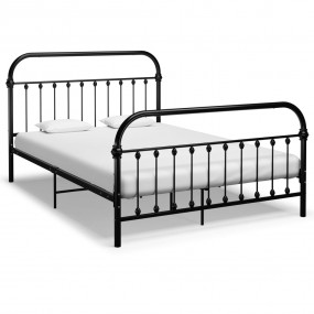 Bed Frame Black Metal Double 47.2 x 78.7 in Tough Bed F...