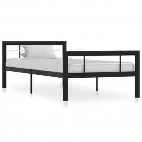 Bed Frame Black and White Metal 35.4 x 78.7 in Bed Fram...