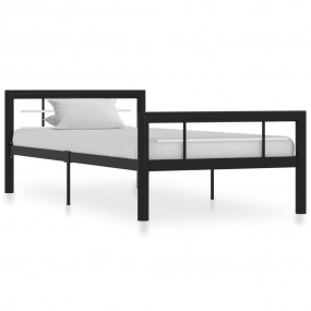 Bed Frame Black and White Metal Single Durable Bed Fram...