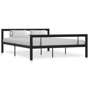 Bed Frame Black and White Metal 47.2 x 78.7 in Durable