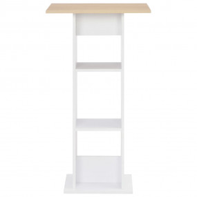 Bar Table White with sonoma oak Engineered wood Tall Ba...