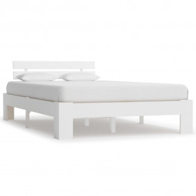 Bed Frame White Solid pine wood, plywood Double Modern