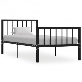Bed Frame Black Metal Twin Durable Bed Frame Rectangula...