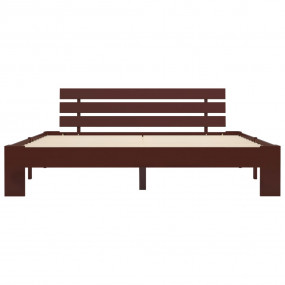 Bed Frame Dark Brown Solid pine wood frame and plywood ...