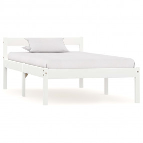 Bed Frame White Solid pine wood, Plywood Single Durable