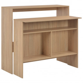 Bar Table Oak Engineered wood 51.2 x 15.7 x 47.2 in Mod...