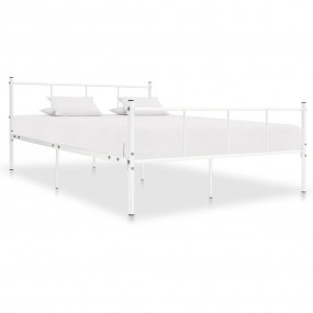 Bed Frame White Metal 47.2 x 78.7 in Durable Bed Frame