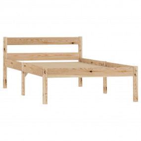 Bed Frame Natural Solid pine wood and plywood Single Du...