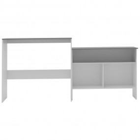 Bar Table White with Grey Tabletop Engineered wood Bar ...