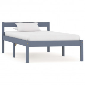 Bed Frame Grey Solid Pine Wood 35x78 in Durable Bed Fra...