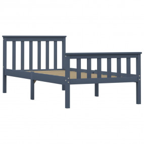 Bed Frame Grey Solid pinewood, plywood Single Bed Frame