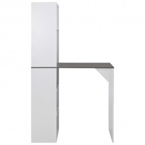 Bar Table White with grey top Engineered wood 45.3 in B...
