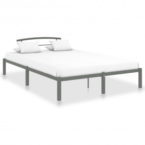Bed Frame Grey Metal Double Classic/Traditional Bed Fra...