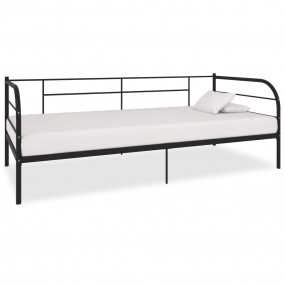 Day Bed Frame Black Metal, plywood, plastic Twin