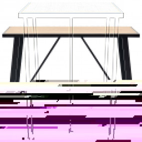 Dining Table Oak wood grain MDF and powder-coated steel...