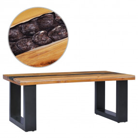 Coffee Table Multicolor Teak wood, Mango wood, Polyresi...