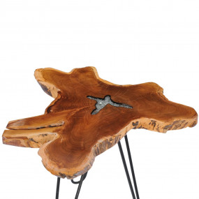 Coffee Table Multicolor with Transparent finish and Bla...