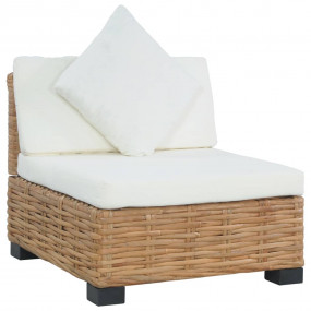 Armless Sofa Brown and cream white Natural Rattan Compa...