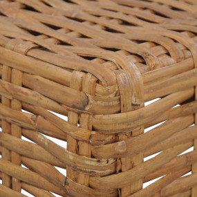 Coffee Table Natural Rattan Brown and Black
