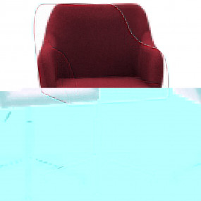 Dining Chair Wine Red Fabric, Plywood, Steel Medium