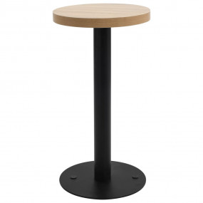 Bistro Table Light Brown, Black MDF, Steel 15.7 in diam...