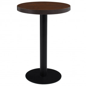 Bistro Table Dark Brown and Black MDF Top, Steel Legs M...