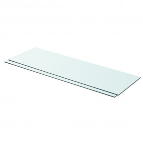 Glass Panel Set of 2 Clear Tempered glass 31.5 x 9.8 in