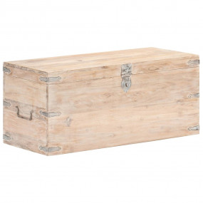 Chest White finish Sturdy acacia wood with iron accents